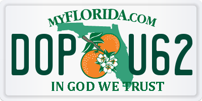 FL license plate DOPU62
