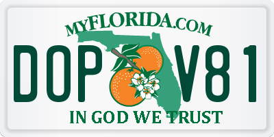 FL license plate DOPV81