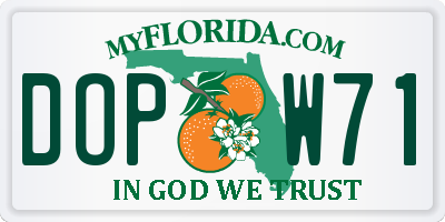 FL license plate DOPW71