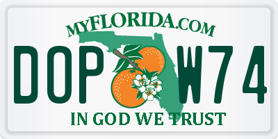 FL license plate DOPW74