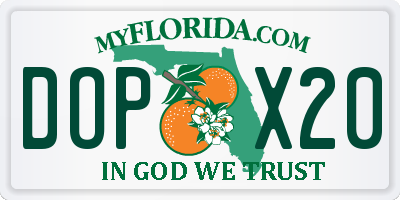 FL license plate DOPX20