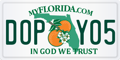 FL license plate DOPY05