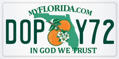 FL license plate DOPY72