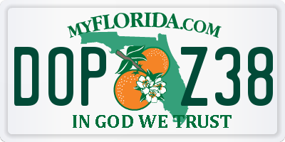 FL license plate DOPZ38