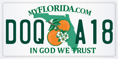 FL license plate DOQA18