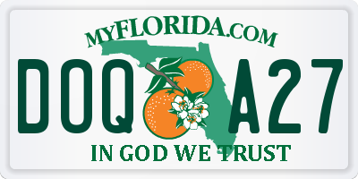 FL license plate DOQA27