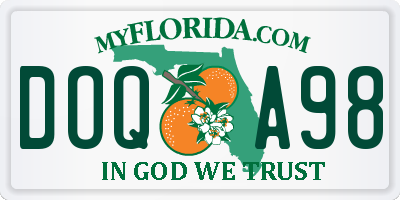 FL license plate DOQA98