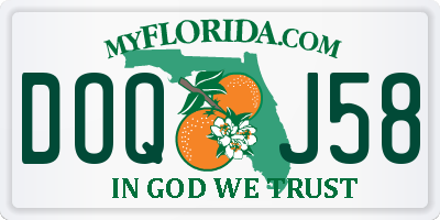 FL license plate DOQJ58