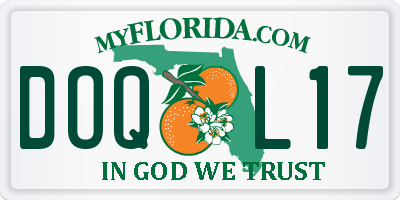 FL license plate DOQL17