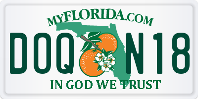FL license plate DOQN18
