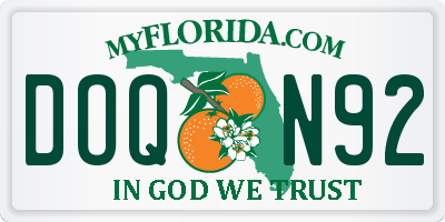 FL license plate DOQN92