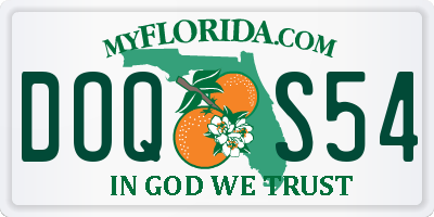 FL license plate DOQS54
