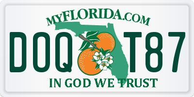 FL license plate DOQT87