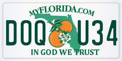 FL license plate DOQU34