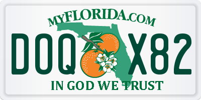 FL license plate DOQX82