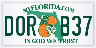FL license plate DORB37