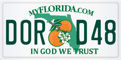 FL license plate DORD48