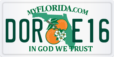 FL license plate DORE16