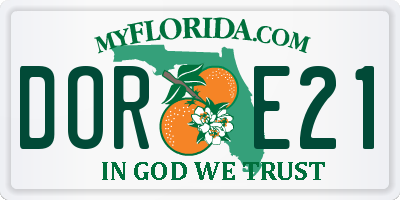 FL license plate DORE21