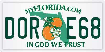 FL license plate DORE68