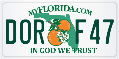 FL license plate DORF47