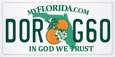 FL license plate DORG60