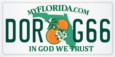 FL license plate DORG66