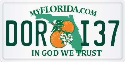 FL license plate DORI37