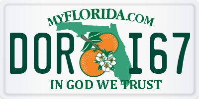 FL license plate DORI67
