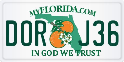 FL license plate DORJ36