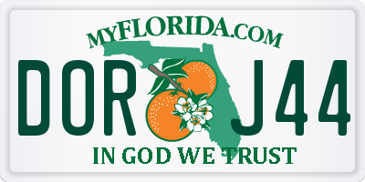 FL license plate DORJ44