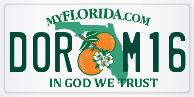 FL license plate DORM16