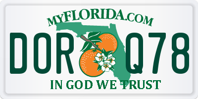 FL license plate DORQ78