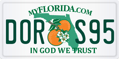 FL license plate DORS95
