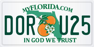 FL license plate DORU25