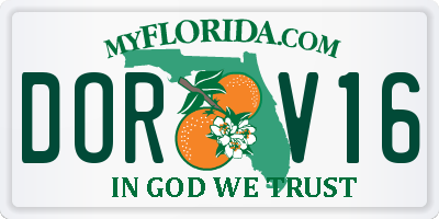 FL license plate DORV16