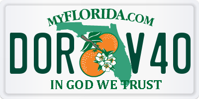 FL license plate DORV40