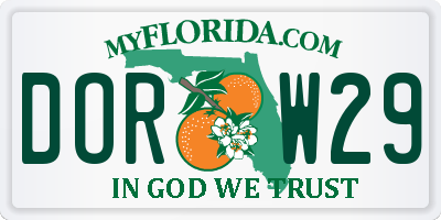 FL license plate DORW29