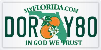 FL license plate DORY80