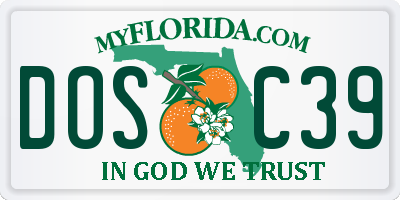 FL license plate DOSC39