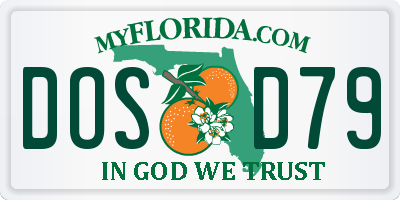 FL license plate DOSD79