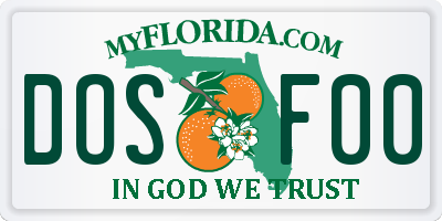 FL license plate DOSF00
