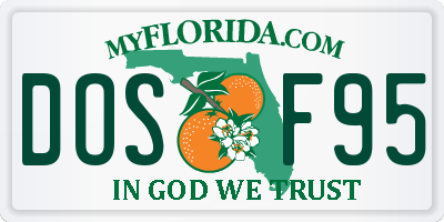 FL license plate DOSF95