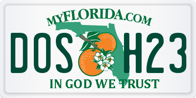 FL license plate DOSH23