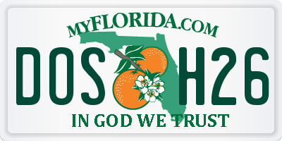 FL license plate DOSH26