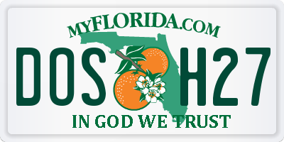 FL license plate DOSH27