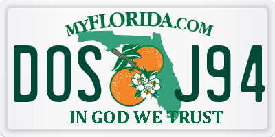 FL license plate DOSJ94