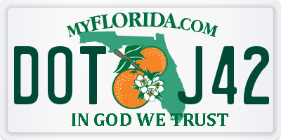 FL license plate DOTJ42