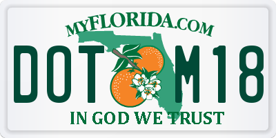 FL license plate DOTM18