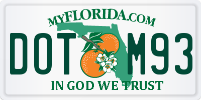 FL license plate DOTM93